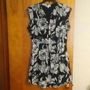 Floral Elastic Waist Dress